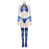 Game Mortal Kombat Kitana Blue Bikini Cosplay Costume Outfits Halloween Carnival Suit